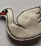 Embroidered Swan Bird Brooch - Image 5