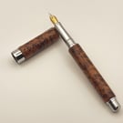 Premier Fountain Pen - Hand Turned From Thuya Burr Wood - Unique Pattern 