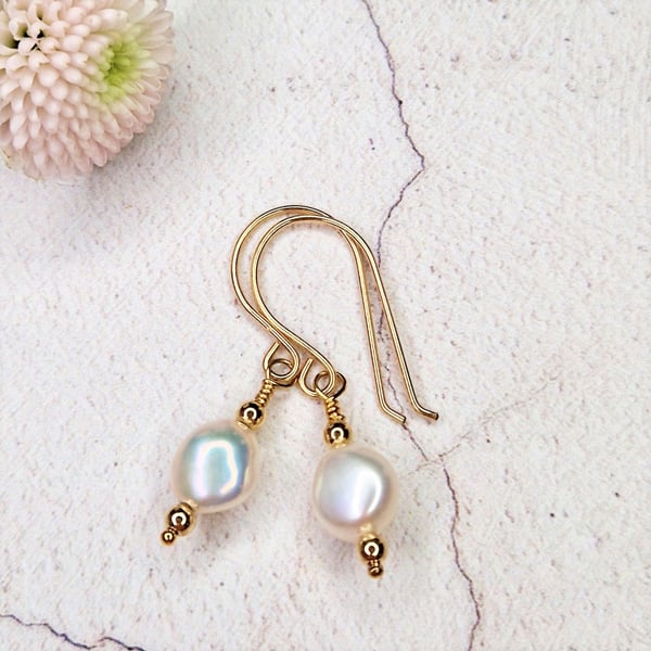 Cream Baroque Pearl Earrings