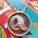 Silver & Ruby Letter Necklace 