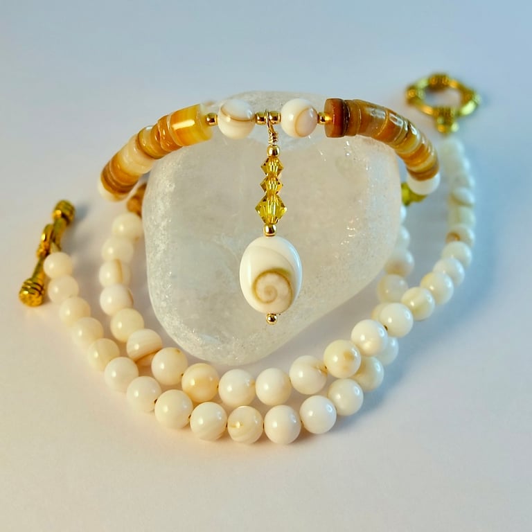 Shell & Shiva Eye Necklace, Birthday Present, Anniversary Gift, Gifts For Her