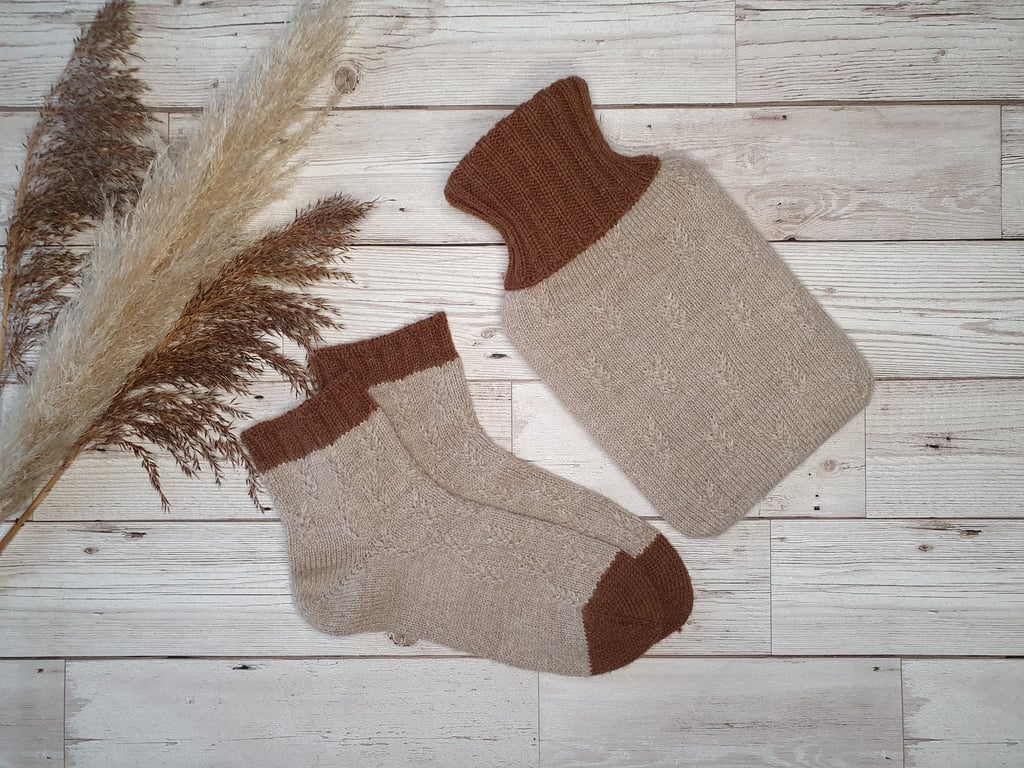 Winter Warming Set Socks and Hottie