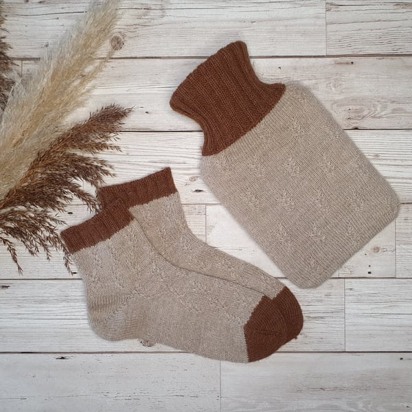 Winter Warming Set Socks and Hottie