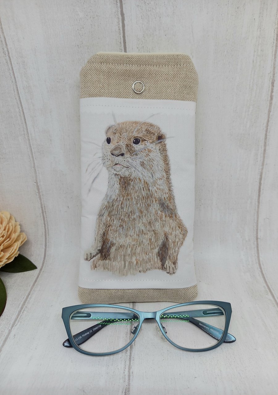 Glasses case, Otter design, sunglasses case, travel accessories, Otter gifts
