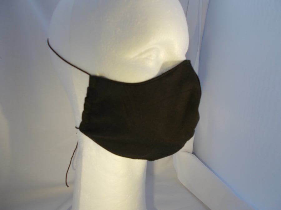 Triple Layer Teenage, Ladies, Medium Face Covering - Black