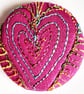 Buttons 1 inch button Hand Dyed Silks and Cottons Free Machine Embroidery Button