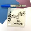 Fathers Day Fused Glass Coaster - DAD YOU ROCK