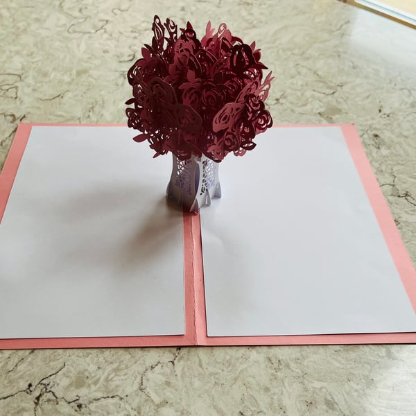 3D Pop-up Rose Bouquet Card
