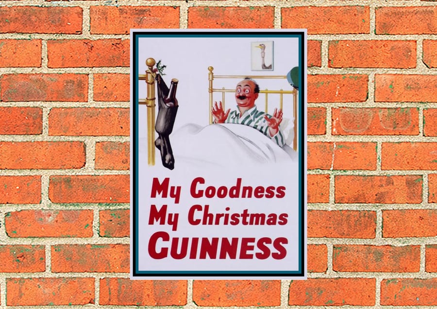 Guinness metal sign.Guinness Christmas Stocking