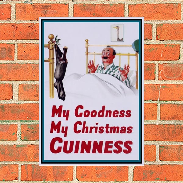 Guinness metal sign.Guinness Christmas Stocking