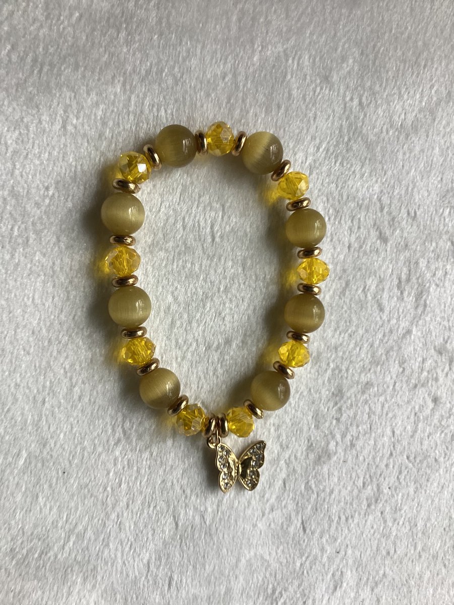 Stretch beaded bracelet, Cats Eye 