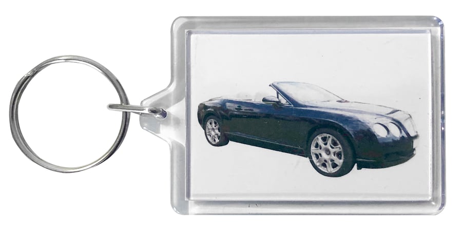 Bentley Continental GTC 2007 - Keyring with 50x35mm Insert - Car Enthusiast