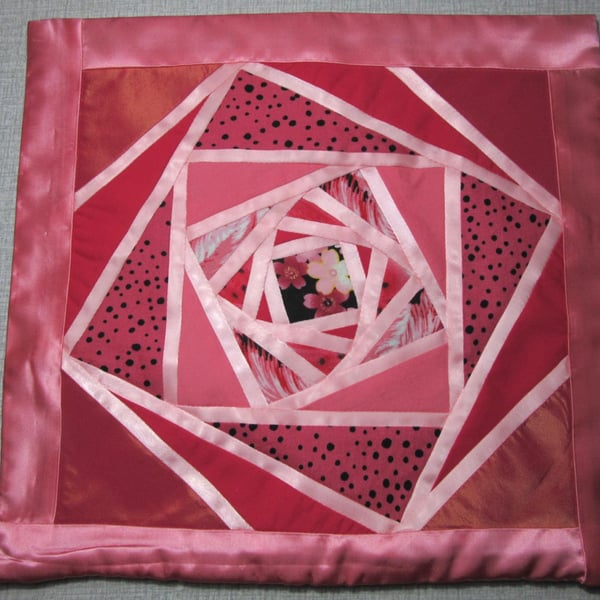 patchwork cushion cover twisted squares 14" square available with or without pad
