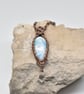 Wire Woven Larimar, Clear Quartz and Copper Pendant - Image 8