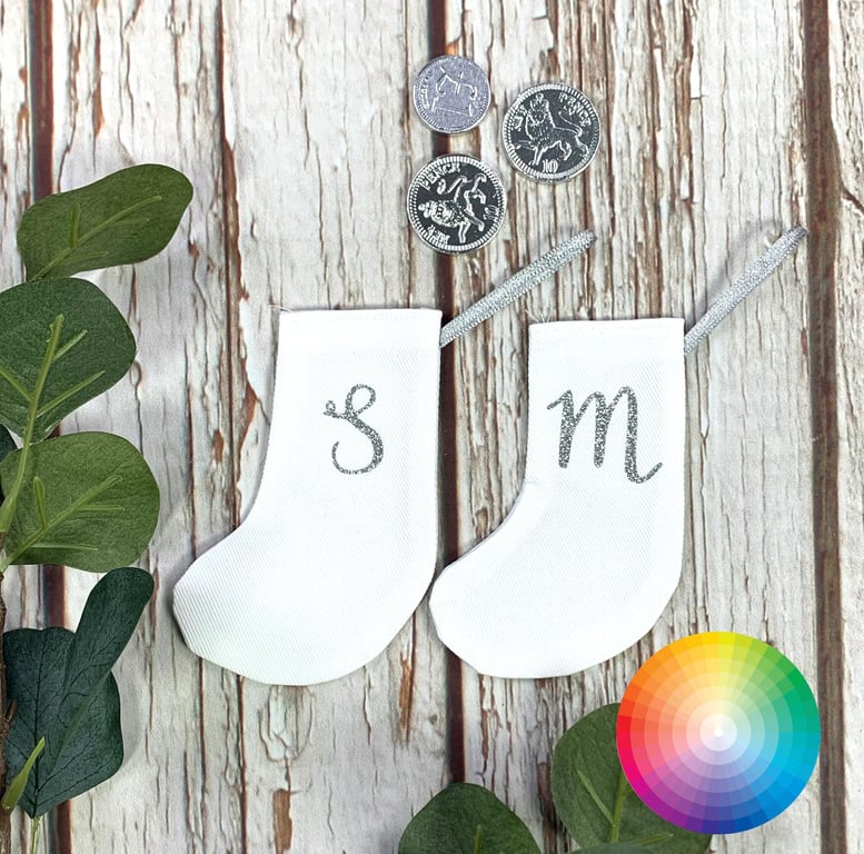 White Mini Christmas Stockings -letter tree decoration, personalised xmas