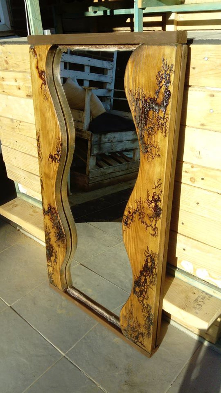 Lichtenberg Wood burnt Design Mirror