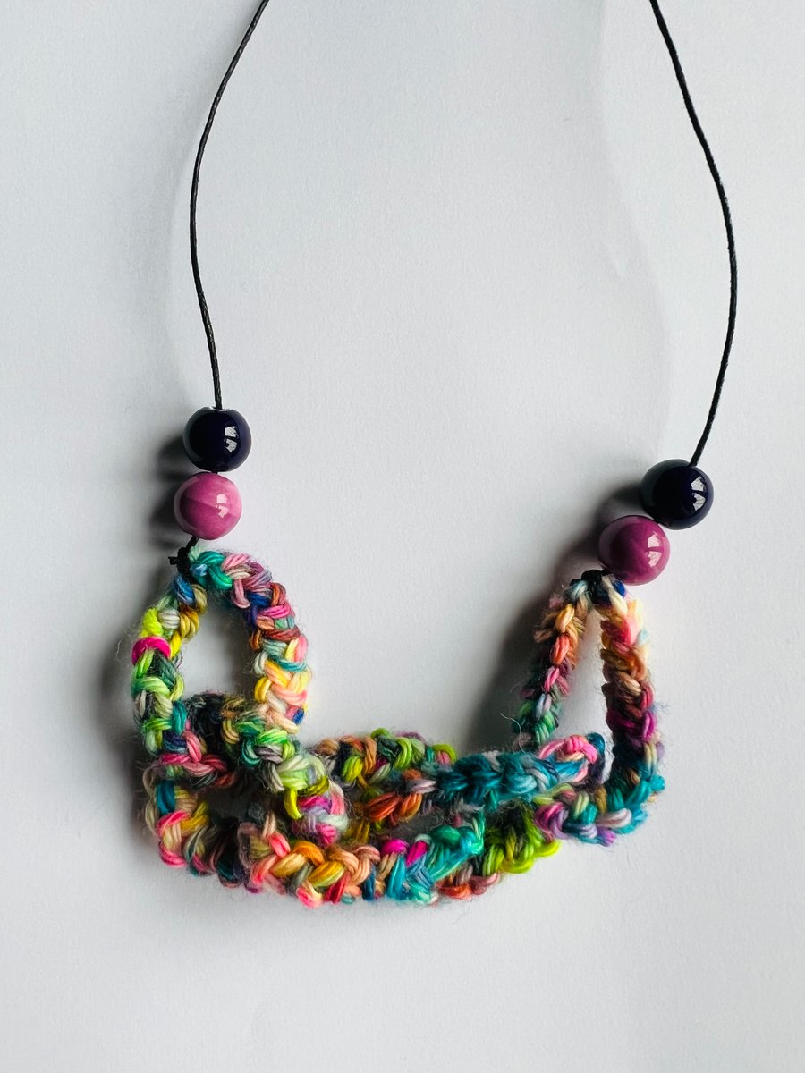 Handmade crochet chain necklace