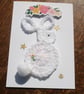 Crochet Rabbit Blank Card - Any Occasion Card - Pretty Card - Keepsake