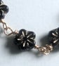 Gold Filled Chain Necklace with Vintage Czech Glass Flower Beads - Image 2