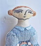 Phoebe - Hand Embroidered Textile Art Doll, Eco-friendly, 14cms, Free Postage - Image 2