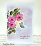 Get Well Card - flowers, butterfly, original art card, feel better soon - Image 2
