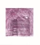 Sleeping Princess in Pinky Purple Ink - Handmade Drypoint etching - Image 1