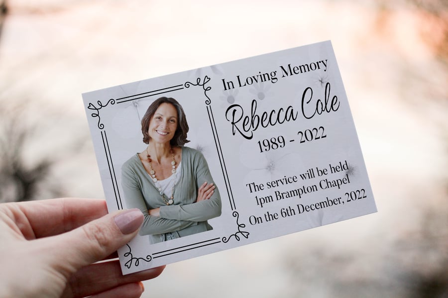 In Loving Memory Funeral Invitation, Personalised Funeral Stationery, Funeral