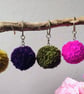 Wool Pompom Keyring, 5cm, Fluffy Pompom Plush Keychain, Stocking Filler. - Image 2