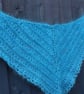 Pretty triangular lace shawl in vintage Kingfisher Blue mohair - design A516 - Image 9