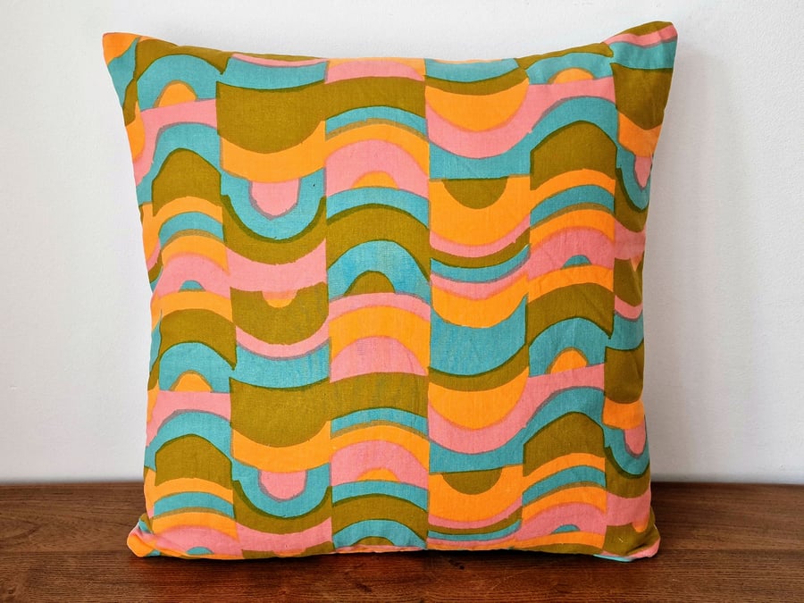 Handmade cushion cover vintage 1960s "Vanessa" Hilary Rosenthal Bernard Wardle 