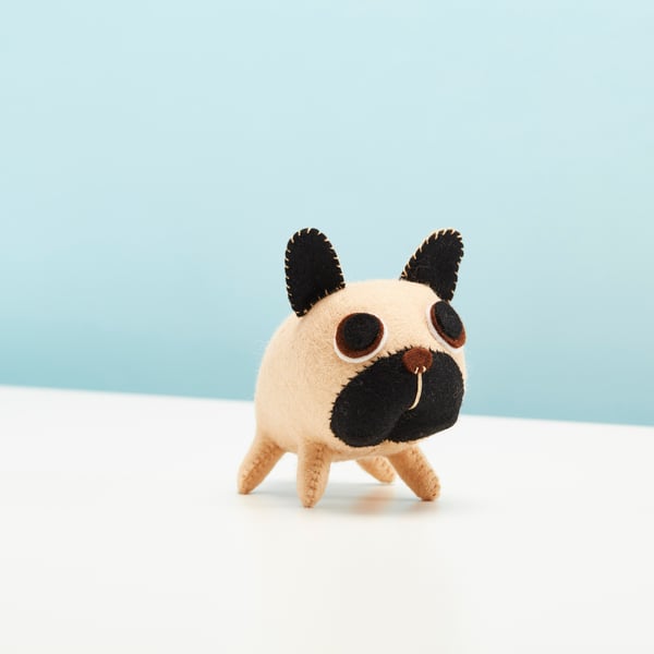 French Bulldog, cute felt ornament
