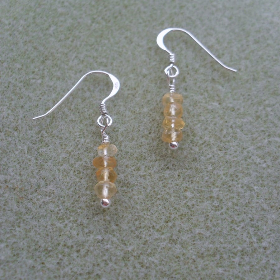 Citrine Gemstone Sterling Silver Earrings