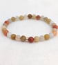 Frosted golden jade gemstone stretch bracelet  - Image 3