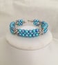 Pretty Aqua Blue Wirework Bangle - Image 2
