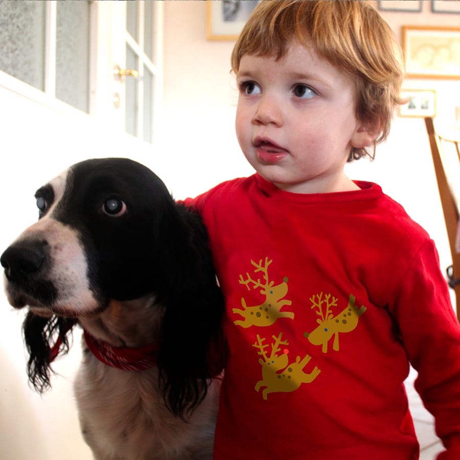 CHRISTMAS REINDEER Long Sleeve Tee