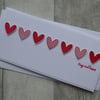 Red Embossed Hearts - Hugs and Kisses - Anniversary or Valentine's Day Card