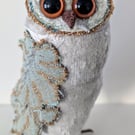 Owl inspired soft sculpture ornament 