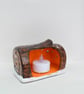 Hand-Painted Christmas Yule Log Tea Light Holder - Christmas Candle Holder - Image 3