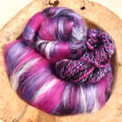 50g Blackcurrant & Liquorice Art Batt for Spinning