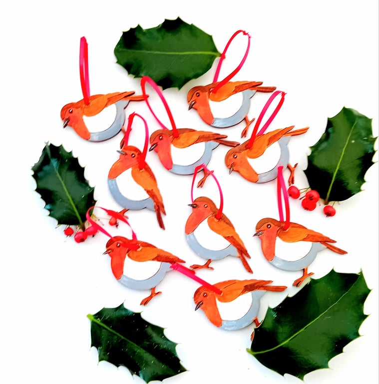 Christmas robin decoration