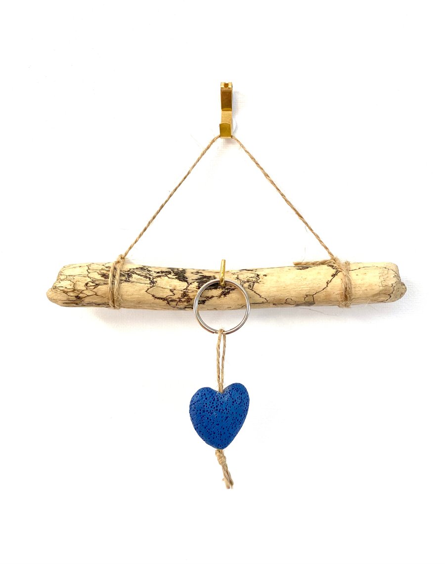 Royal blue heart keyring