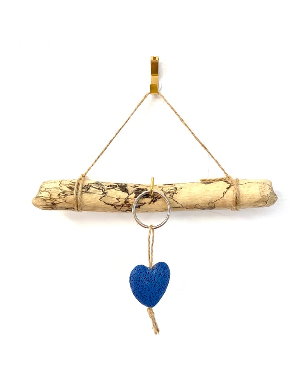 Royal blue heart keyring