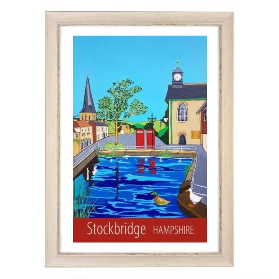 Stockbridge, Hampshire travel poster print by Susie West