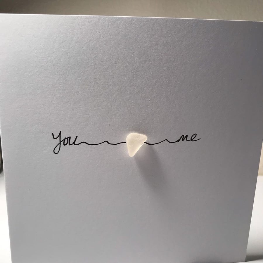 Valentines Word Art and Sea Glass Card