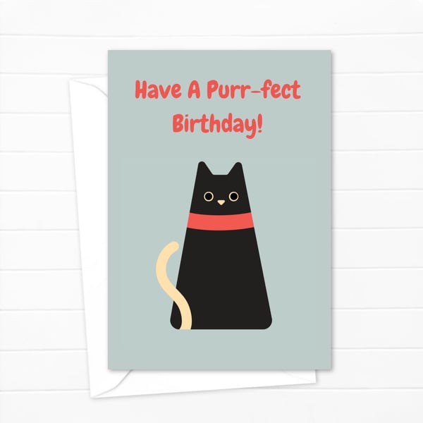 Black Cat Birthday Card: Perfect Greetings Card For a Cat Lover (704)