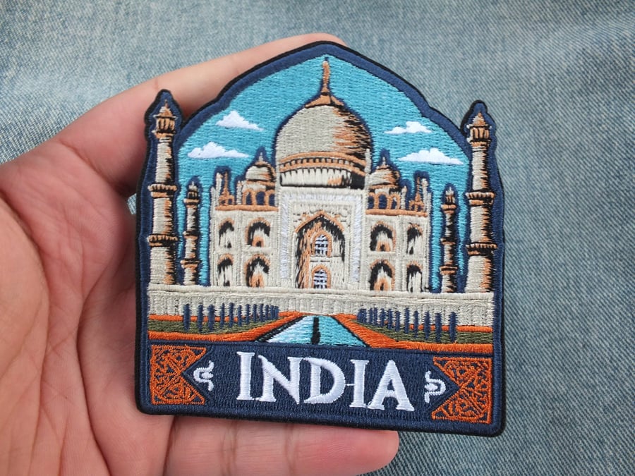 Taj Mahal India Embroidered Patch Iron On Sew On Badge
