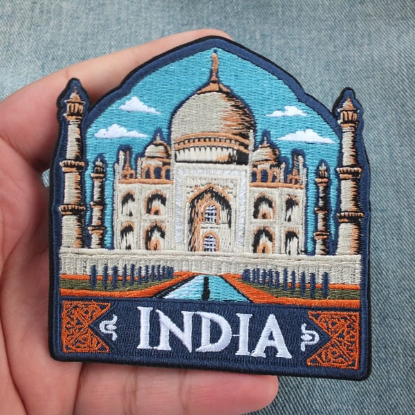 Taj Mahal India Embroidered Patch Iron On Sew On Badge