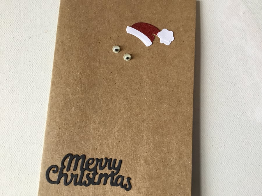Handmade Christmas card. Wobbly eyes. Xmas card. Christmas card. 23026