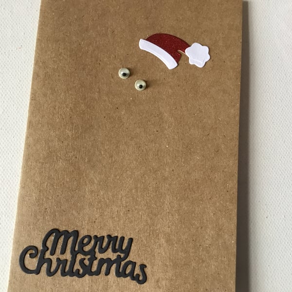 Handmade Christmas card. Wobbly eyes. Xmas card. Christmas card. 23026