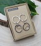 Dangle-Drop Hammered Circle & Oval Earrings (Sterling Silver) (A) (OOAK) - Image 3